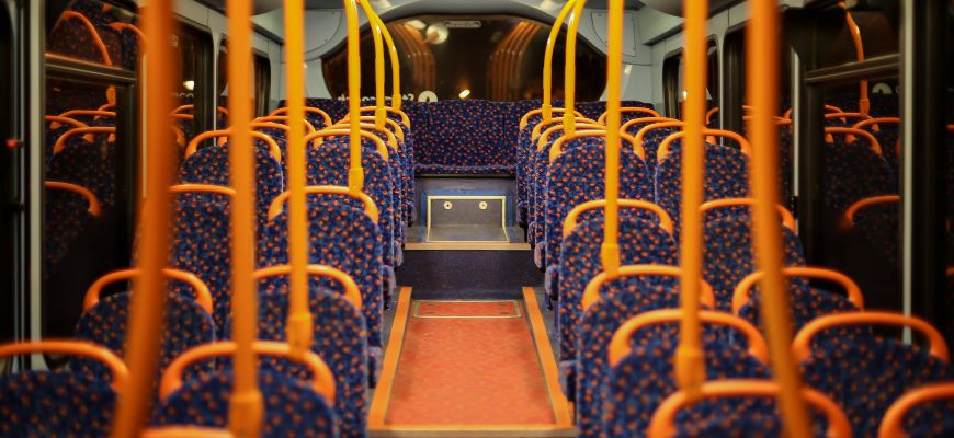 Vacant Bus at Night Time